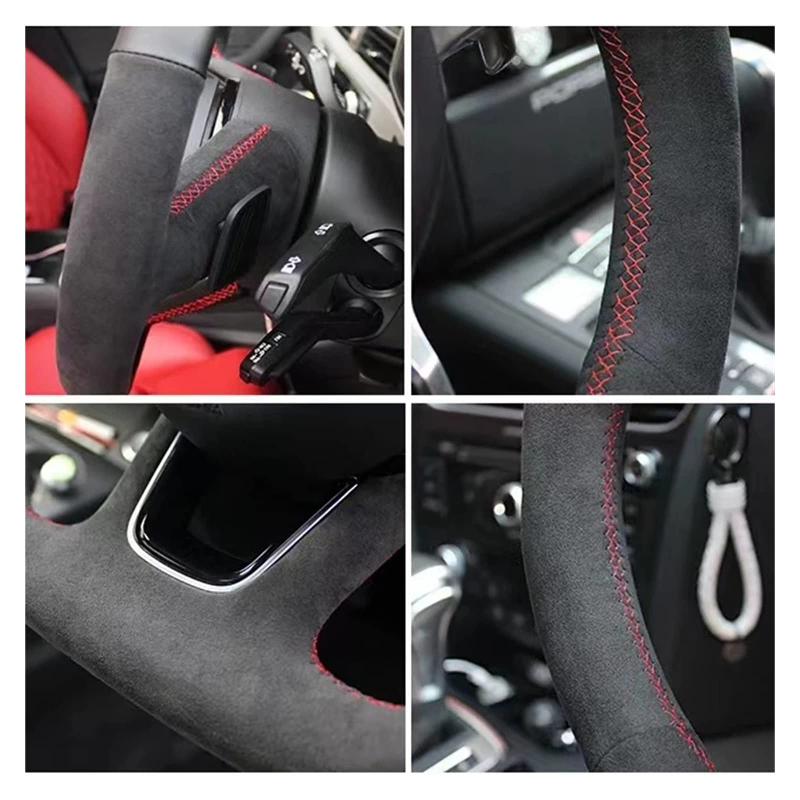 Auto Coprivolante Per Benz Per Classe-C Per W203 2004 2005 2006 2007 Coprivolante Per Auto Personalizzato Treccia Antiscivolo Coprivolante Protezione (Colore : Brown Thread)