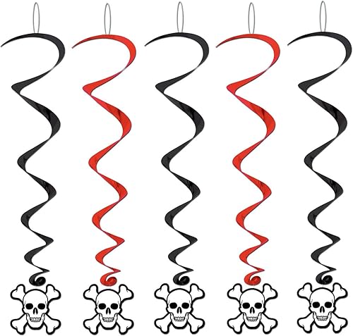 Miniatura 1 de Beistle Paquete de 5 remolinos piratas, 3 pies 4 pulgadas