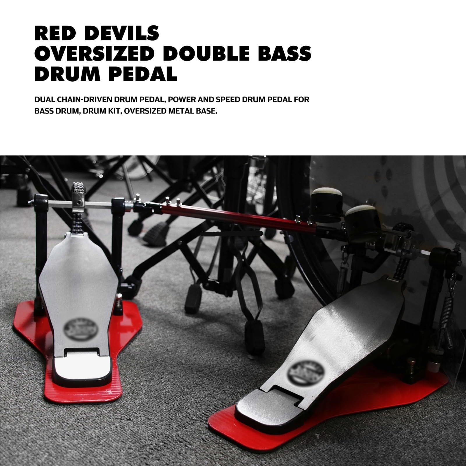 Pédale double chaîne, transmission directe, arbre, pédale de grosse caisse, percussion, for longboard Pour Jeu De Grosse Caisse Et Batterie éLectronique