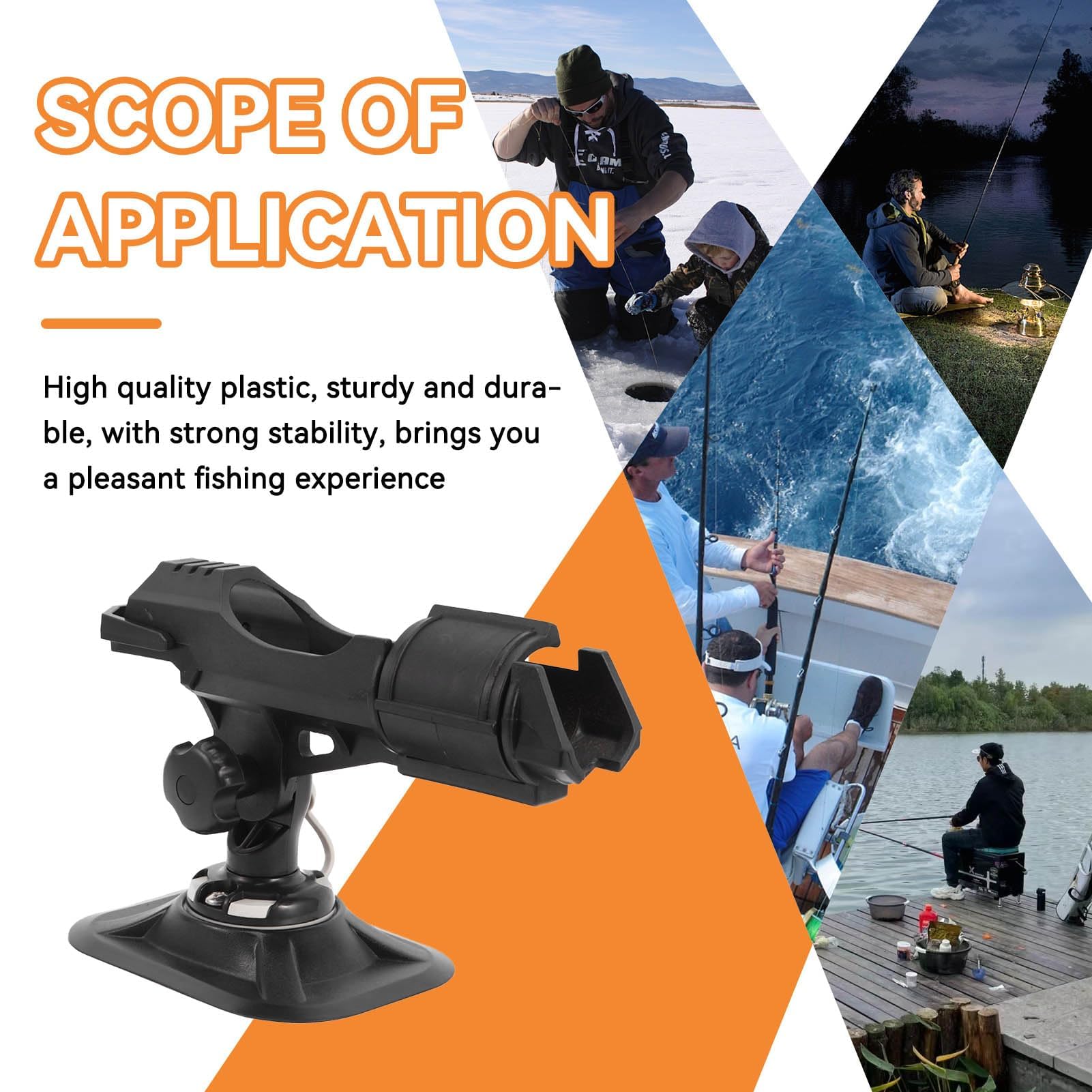 Supports de Canne à Pêche, Support de Canne à Pêche Antidérapant pour Kayak Support de Pêche Réglable Supports Canne à Pêche Extensibles pour Porte-Canne à Pêche Yacht Accessoires de Pêche