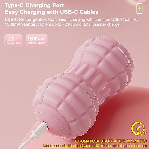 Miniatura 6 de Pelota de masaje vibratoria de maní para fascitis plantar, rodillo de masaje portátil de 4 velocidades para pies, cuello, espalda y cuerpo,