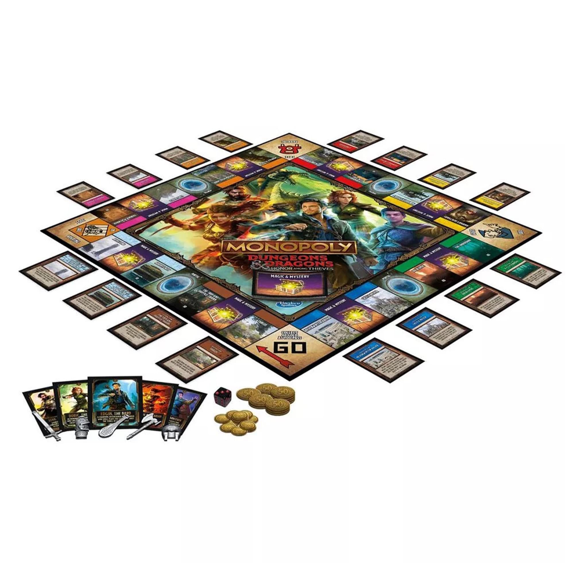 Monopoly Gioco Dungeons & Dragons: Honor Among Thieves, ispirato al film, gioco da tavolo D&D per 2-5 giocatori