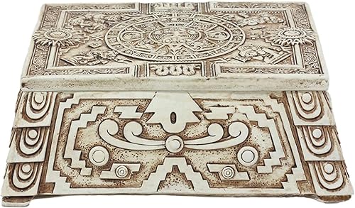 Miniatura 5 de Ebros Mexica Azteca Maya Solar Sun Gods And Goddesses Calendario Mesoamericano Joyero Tesoro Caja de Baratijas Figurita como tocador o decoración