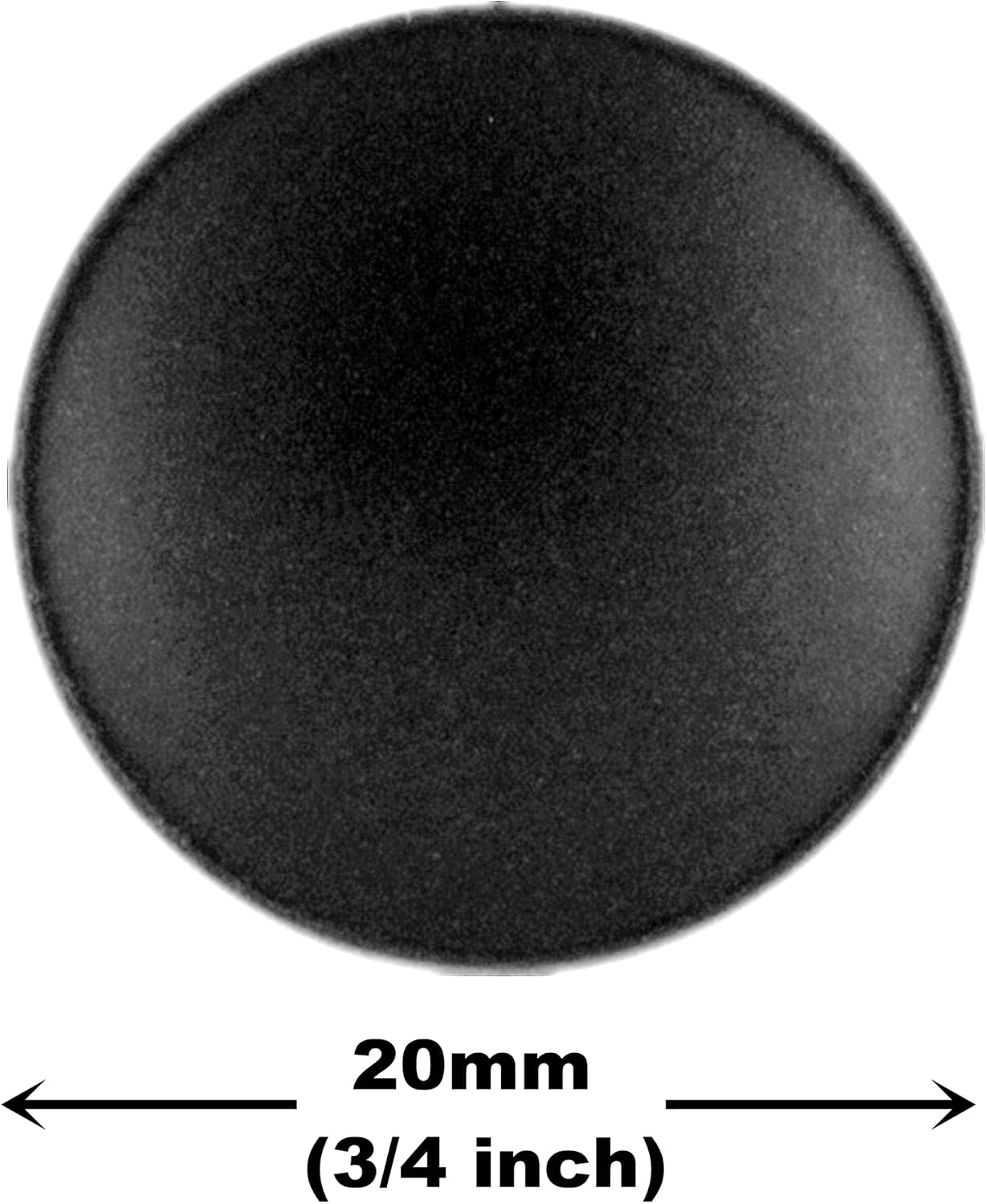 Bezelry 12 Pieces Concave Surface Metal Shank Buttons. 20mm (3/4 inch) (Matte Black)