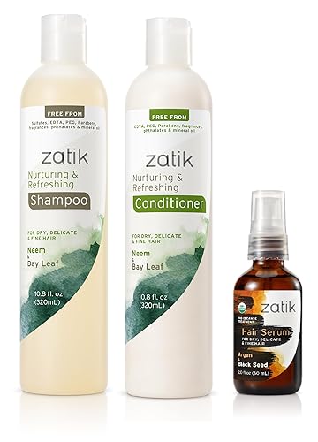 Zatik Naturals - Set combinado de otoño para el cabello (champú nutritivo + acondicionador + suero para el cabello)