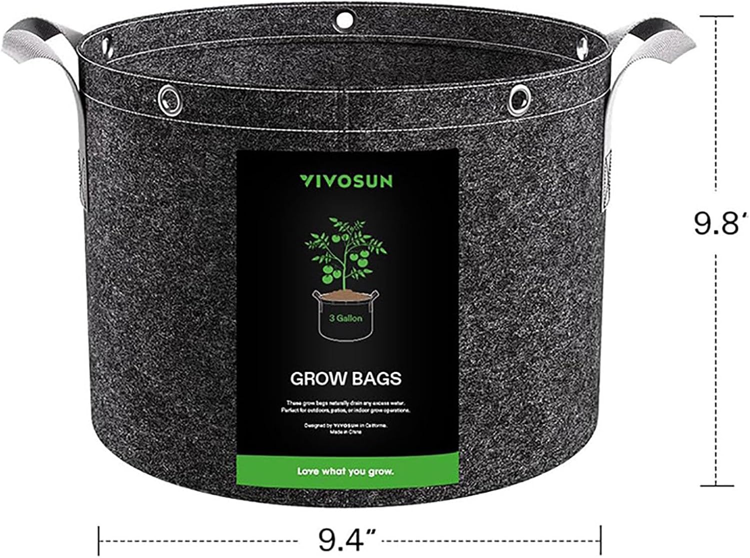 5 Pack Vegetable Grow Bags, Gardening Plant Growing Bags Breathable Non-woven Fabric Plant Pots with Handles Indoor & Outdoor Grow Containers for Vegetable/Flower,Black,25GAL
