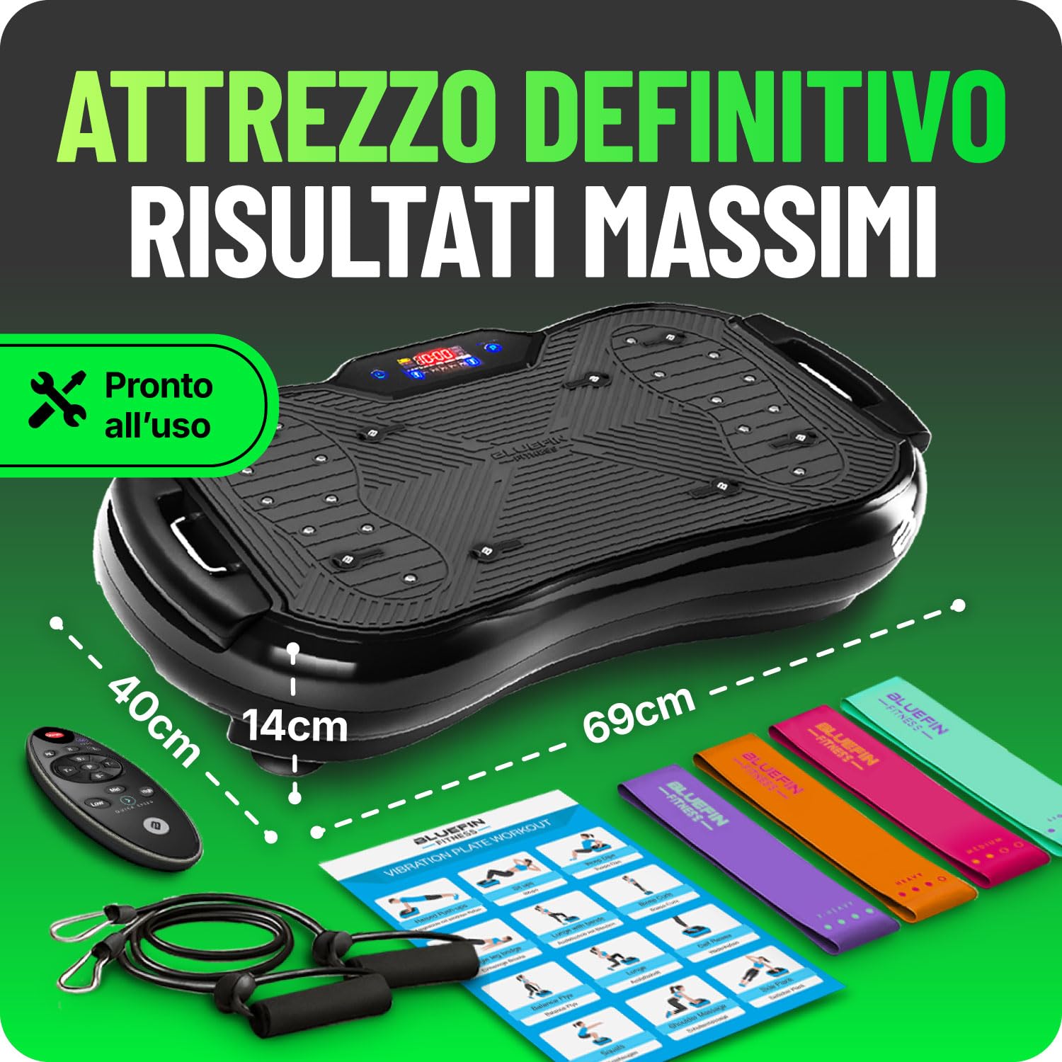 Bluefin Fitness Pedana Vibrante l'allenamento di tutto il corpo Macchina per l’esercizio fisico con le vibrazioni