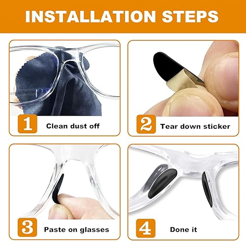 Miniatura 10 de Almohadillas adhesivas para la nariz, 12 pares de almohadillas ultra finas de 0.069 pulgadas con respaldo súper adhesivo, silicona antideslizante