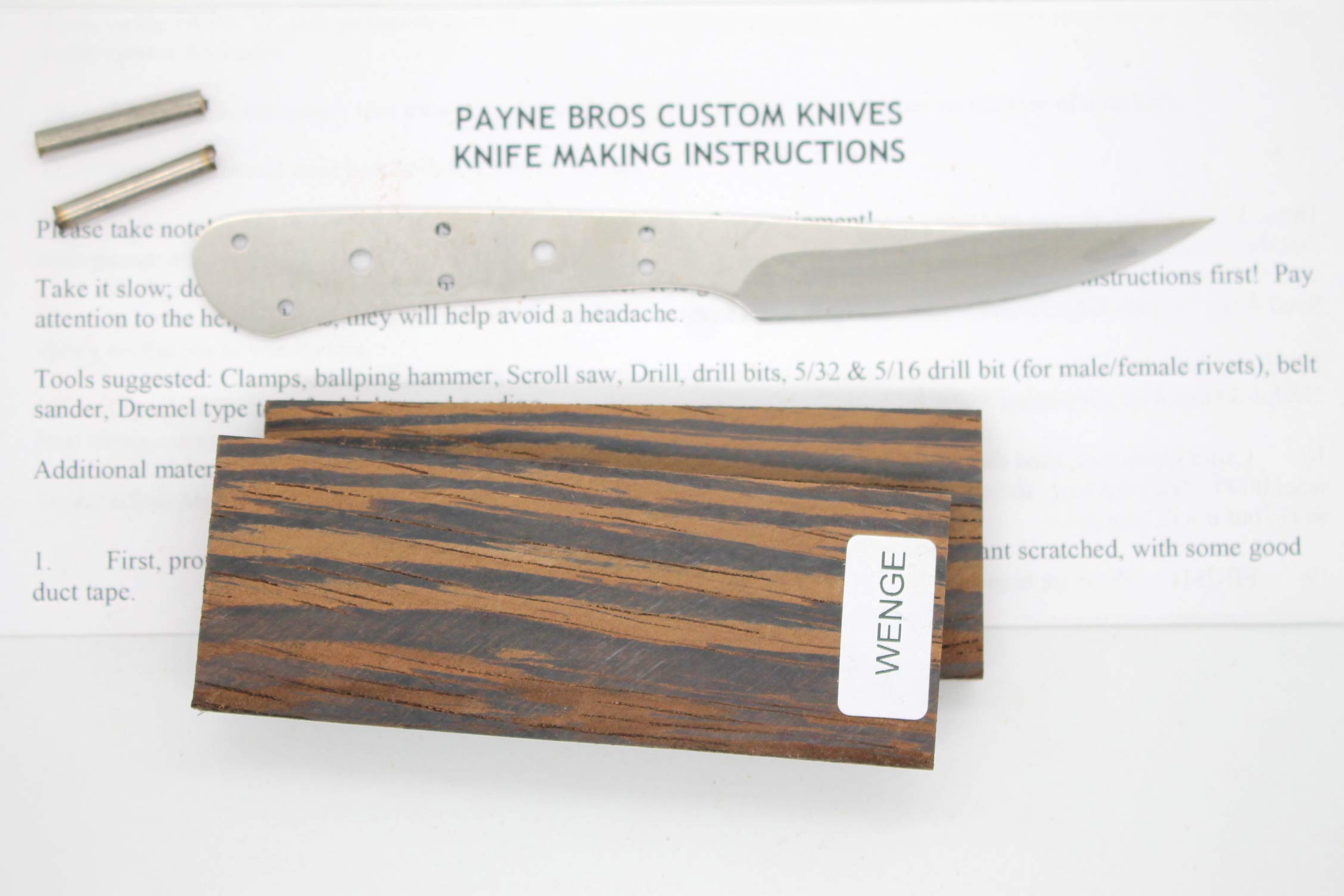 SKEETER CLIP POINT SKINNER8 knife kit/DIY KNIFE KITS/PAYNE BROS/KNIFE MAKING KITS (WENGE)
