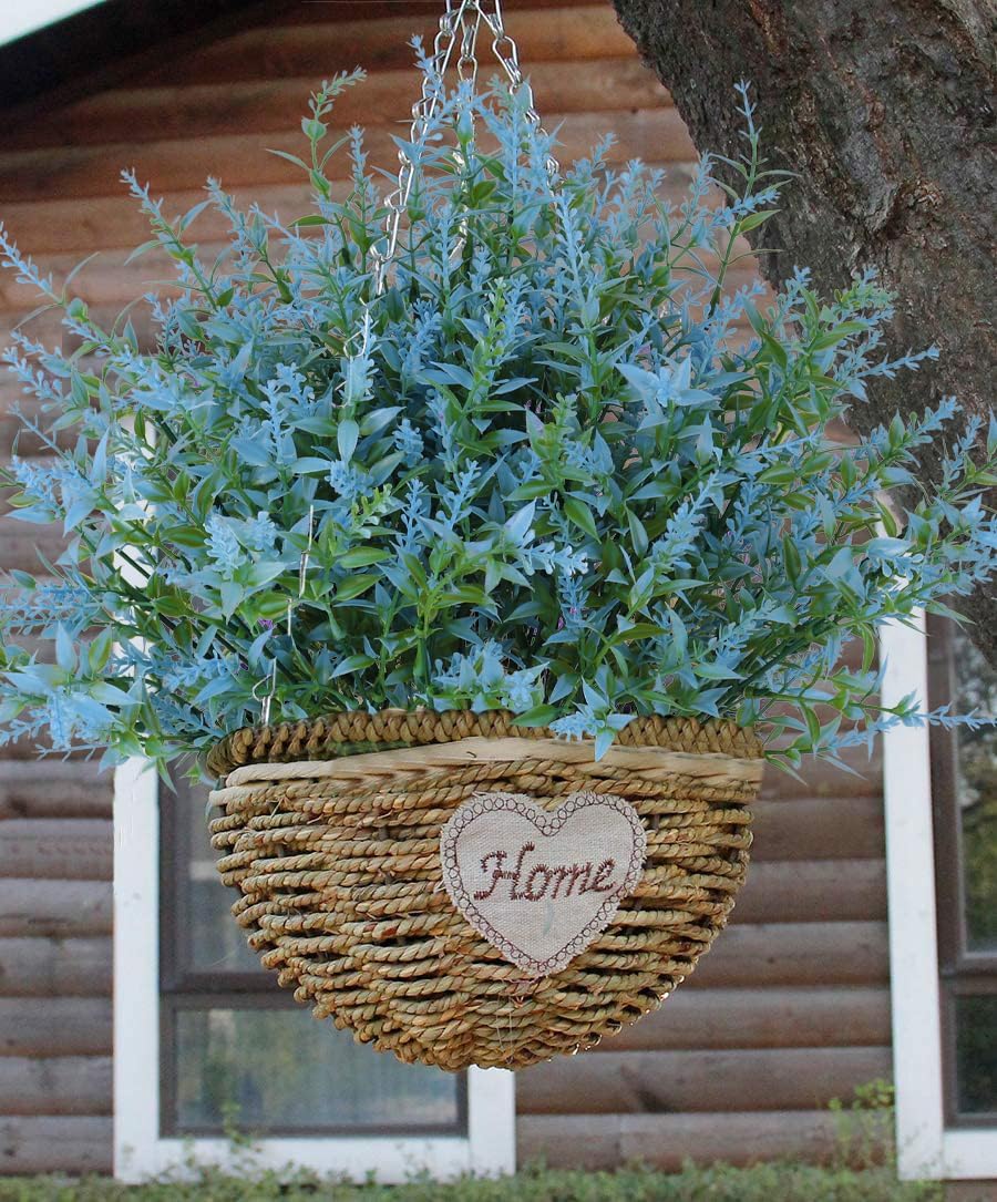 RECUTMS 20 Bundles Outdoor Artificial Flowers UV Resistant Fake Outdoor Plants, Faux Greenery for Indoor Outside Hanging Plants Garden Porch Window Box Home Wedding Farmhouse Décor(Blue) - Image 5
