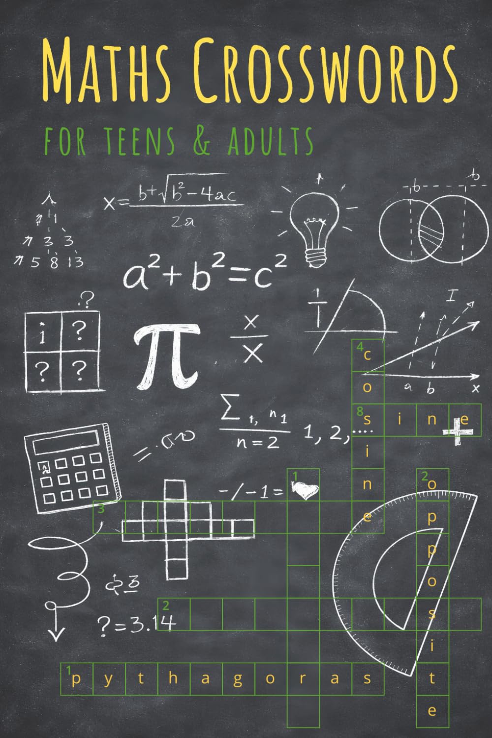 Maths Crosswords: Maths Crosswords for Teens and Adults | Maths Vocabulary, Terms & Concepts Through Crosswords | 6×9 inches, 47 Puzzles, Solutions Included
