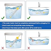 Vista 7 de Calentador de agua de inmersión, calentador de agua portátil de 1500 W con termómetro LCD y protector de acero inoxidable, calienta 5 galones