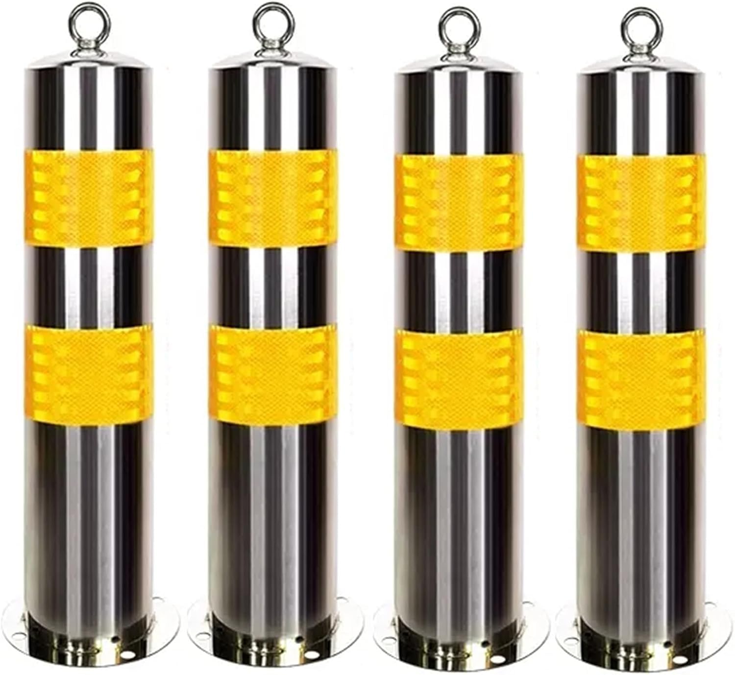 WOTZOV Traffic Delineator Post Delineator Cone Traffic Cone Safety Barrier Delineator Post Cone Security Posts For Driveways, Stainless Steel Security Posts For Driveways Reflective,4 Pack