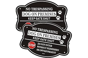2 Pack No Trespassing Dog On Premises Keep Gate Shut Do Not Enter Sign
