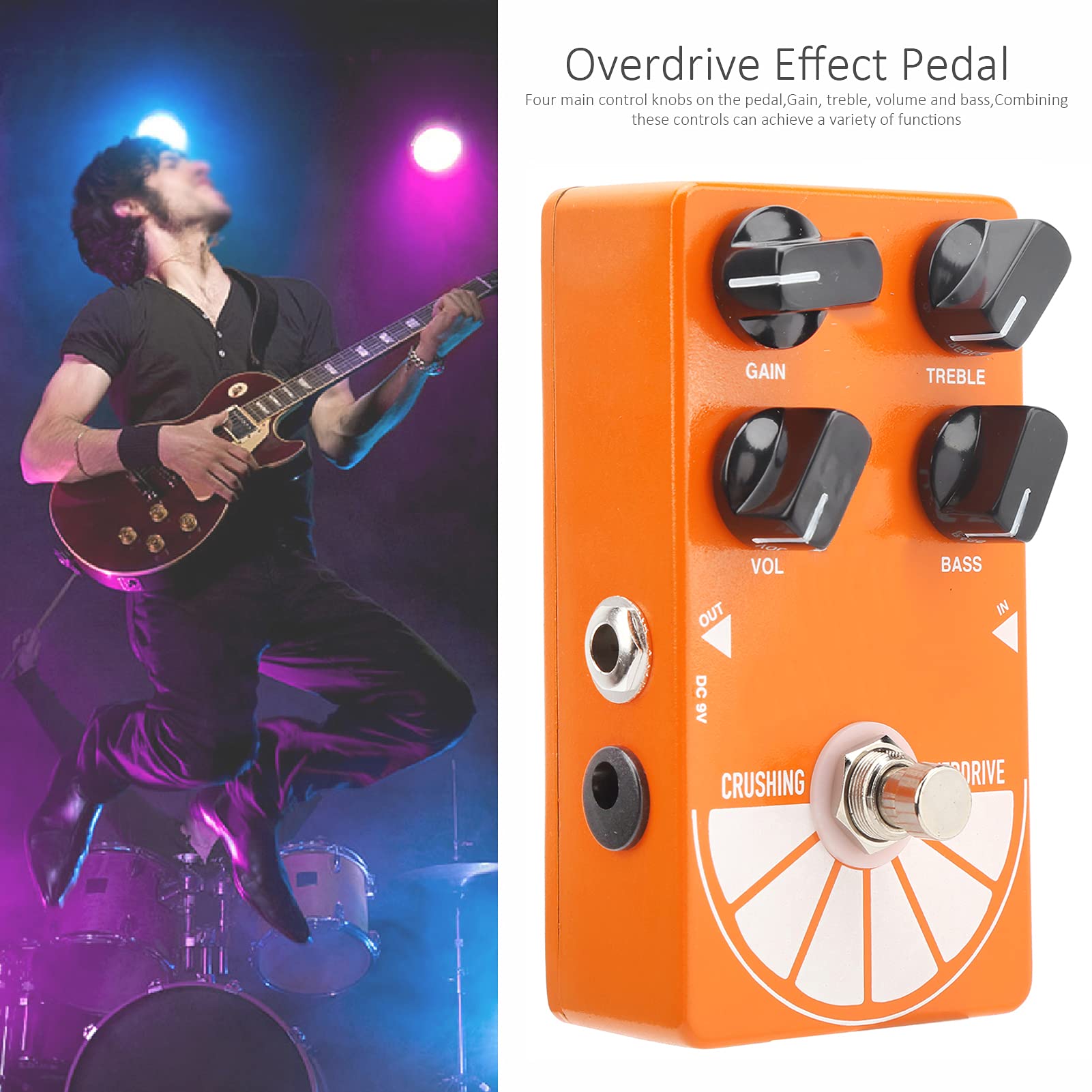 Pedał przesterowania gitary elektrycznej True Bypass Effect Duża pomarańcza do akcesoriów do instrumentów muzycznych