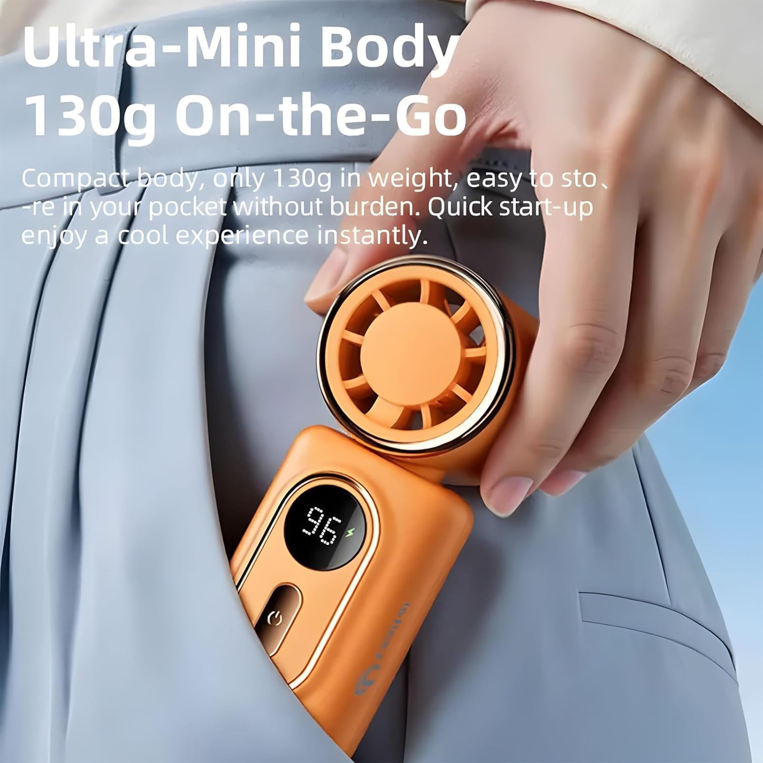 Mini Portable Handheld Clip Fan, 3-in-1, Rechargeable 3000mAh Battery, 5 Speeds, 180° Adjustable Airflow, for Travel, Outdoor, Office (2pcs Yellow, Ice Style)