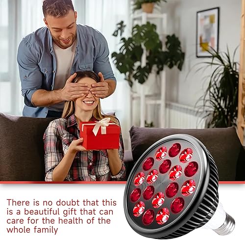 Miniatura 6 de Bombilla de Terapia de Luz Roja, Terapia de Luz Roja para Uso Corporal y Facial, 18 LEDs de 660nm Rojo y 850nm Infrarrojo Cercano, Lámpara de