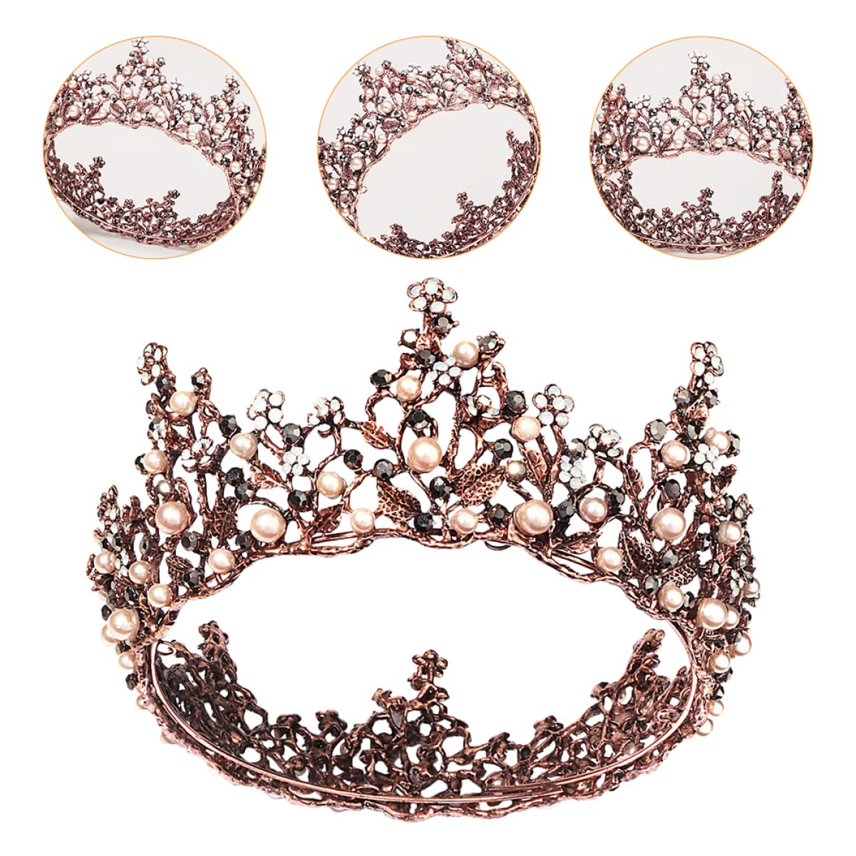 Trjgtas Szpilka do włosów 1 szt. Barokowy Brithday Tiara Koraliki Akcesoria dla panny młodej Stroik Ślub, przyjęcie zaręczynowe Kostium Damskie Nakrycia głowy Prezent Canival Cosplay Stop Halloween