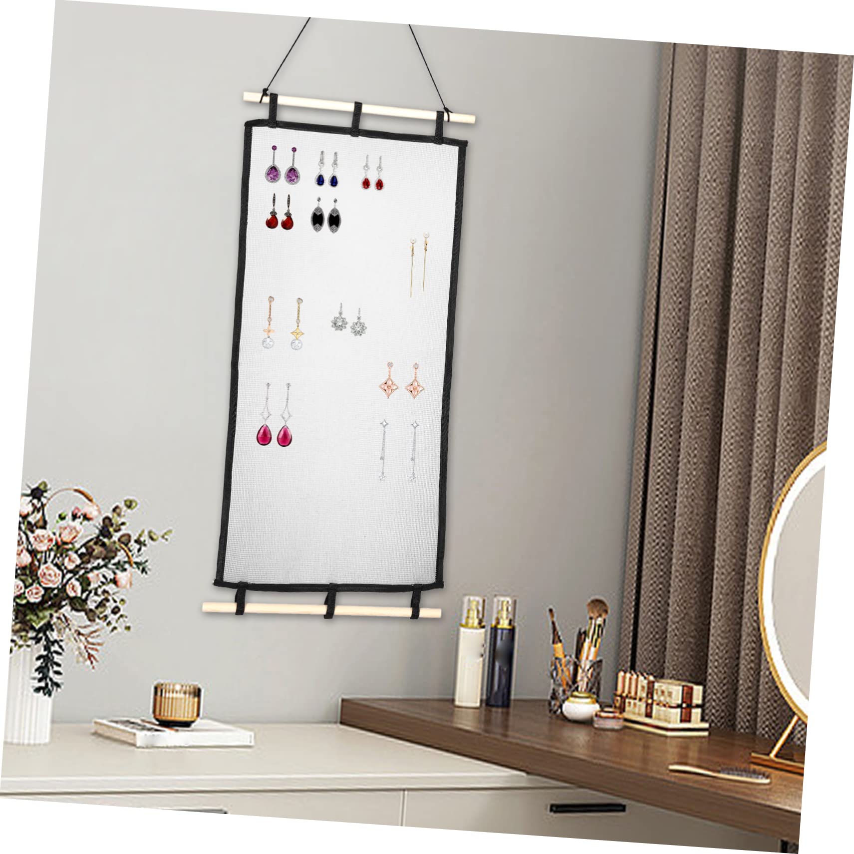 PACKOVE 3 Piezas Soporte Para Arete Montado En La Pared Colgador De Pendientes Titulares De Pulsera Sostenedores Del Anillo Exhibición De Aretes De Pared Soporte De Pulsera Joyas De Madera
