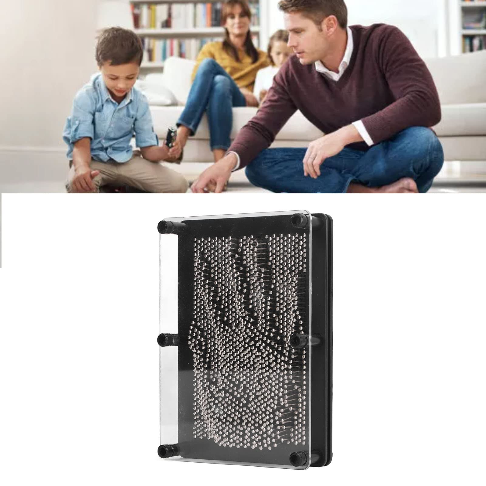 Fdit Pin Art Board Toy, Décompression 3D Metal Pin Art Board Toy Décoration de la Maison Convient aux Enfants Adultes
