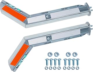 Chrome Angled Spring Loaded Mud Flap Hanger Bracket Mudflap Holder Set 1-1/8" Bolt Spacing