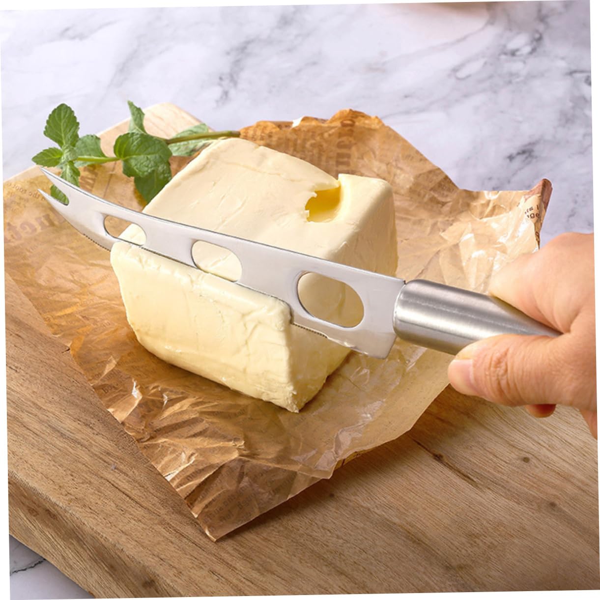 Cabilock Cheese Wire Cutter Set Includes Cheese Slicer Knife Sturdy Stainless Steel Easy to Use Ideal for Butter Cutting