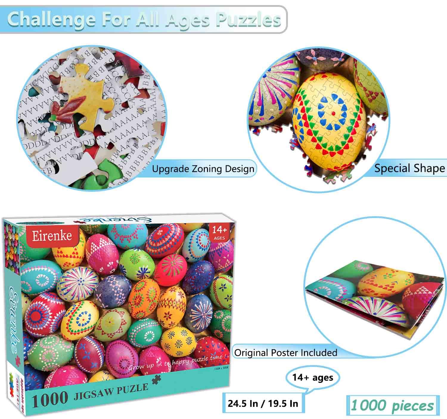 Puzzles for Adults 1000 Piece - Easter Eggs - Jigsaw Puzzles 1000 Pieces Puzzles Painted Easter Eggs & Vintage Easter Eggs Puzzles - Image 2