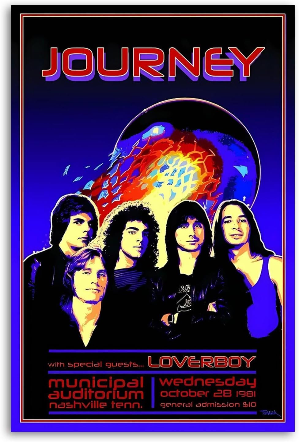 Journey Poster,Rock Band Journey Concert Poster Decorative Painting Canvas Wall Art Living Room Posters Bedroom Painting 12x18inch(30x45cm)