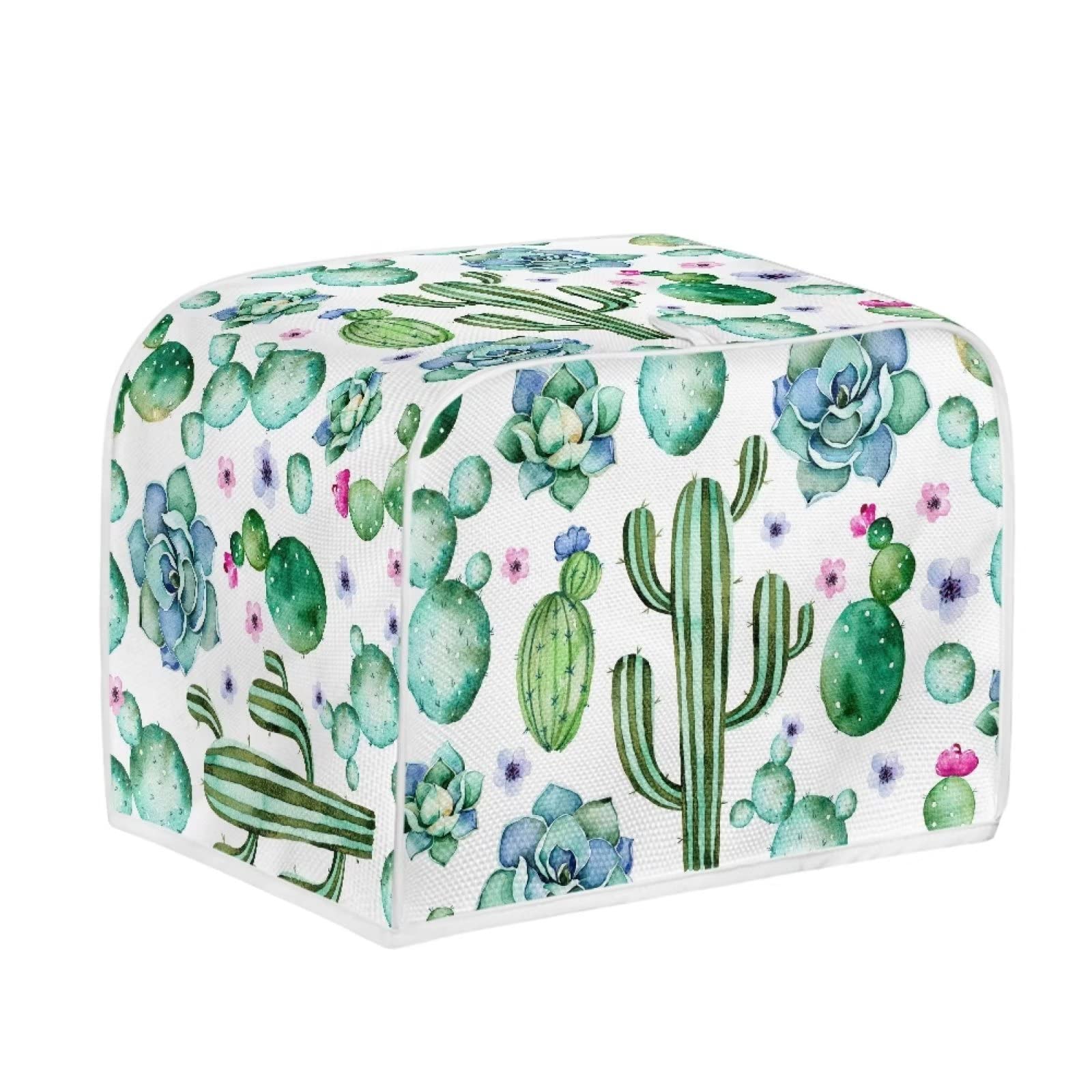 Uourmeti Cactus Toaster Oven Cover for Kitchen Toaster Covers 4 Slice Wide Slot Dustproof Bread Maker Cover Medium Kitchen Appliance Covers Anti Fingerprints