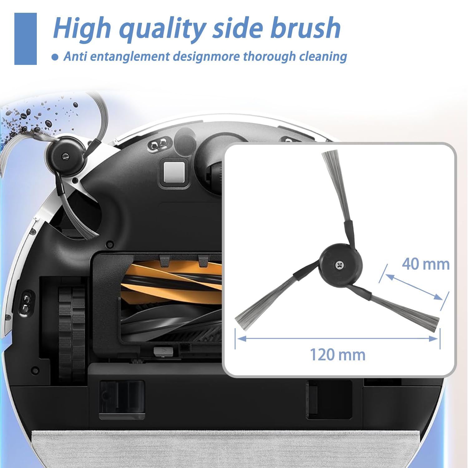 Aqua10 Ultra Ersatzzubehör-Set Kompatibel mit Dreame Aqua10 Ultra Roller Roboter-Staubsauger-Teile 2 Hauptbürsten 4 Rollen-Mop-Tuch 6 HEPA-Filter 6 Seitenbürsten 6 Staubbeutel
