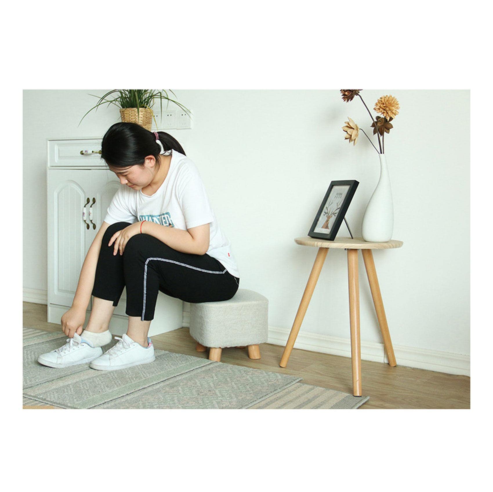 Pouf Ottomano Rigido - Sgabello Moderno 28x28x25cm Per Soggiorno, Ingresso O Camera - Foto 14