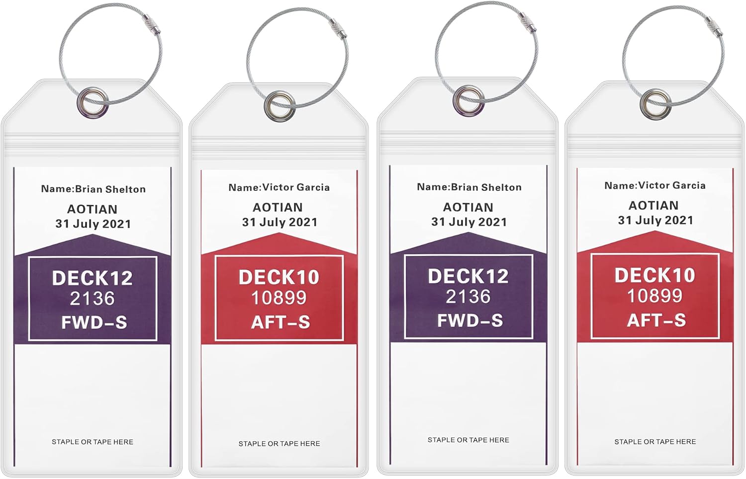 AOTIAN 4 Pack Cruise Luggage Tag Holders Fits All Carnival