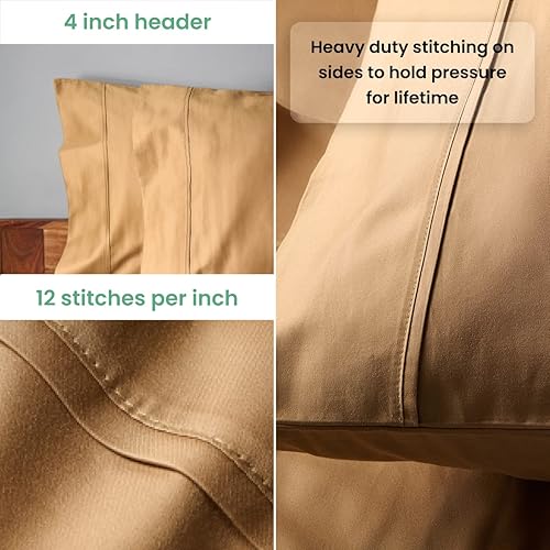 Miniatura 5 de Sábanas de algodón egipcio 100% Giza certificado CEA, juego de 4 piezas, sello dorado acreditado, bolsillo profundo, fibra extralarga, tejido