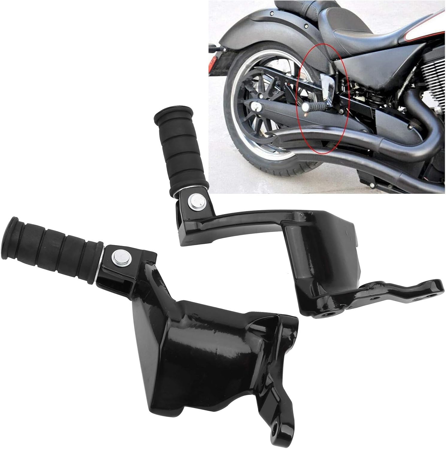 KIMISS Foot Pegs Rest Pedal Footpegs, Fit for Victory Gunner High Ball Judge Vegas Aluminum Footpegs AntiSlip Foldable Foot Rest