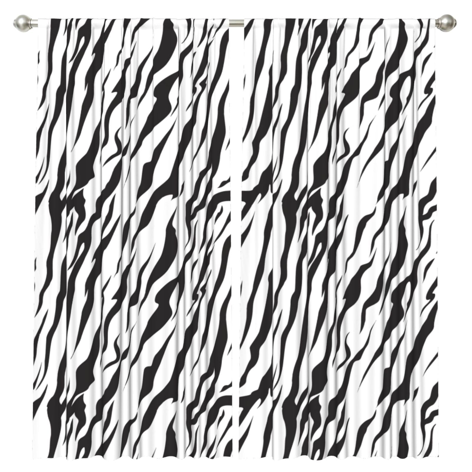 InOmak Bengal Tiger Texture, 2 Panels Window Curtains 52 x 84 Inch Blackout Curtains for Living Room Bedroom