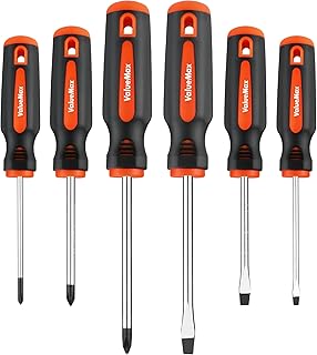 ValueMax Juego de destornilladores magnéticos de 6 piezas, 3 destornilladores Phillips y 3 puntas planas, juego de destornilladores de mango antideslizante