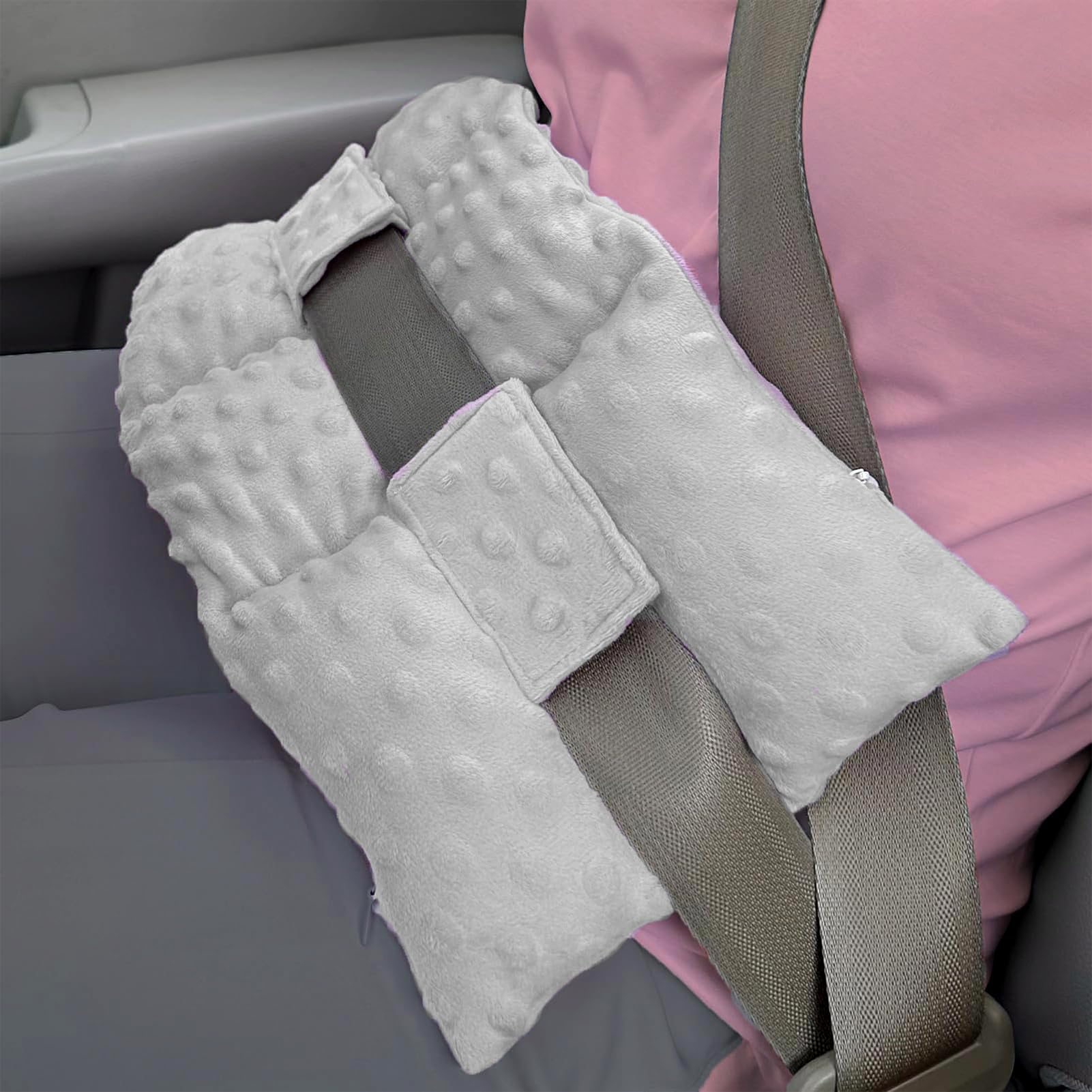 Nogsay Grey Hysterectomy Pillow Seatbelt Mastectomy Pillow With Pocket For Cervical Cancer Uterine Abdominal Post Surgery Abdomen Healing Protector C-Section Recovery Car Seat Belt Pad Cushion Support (Grey)