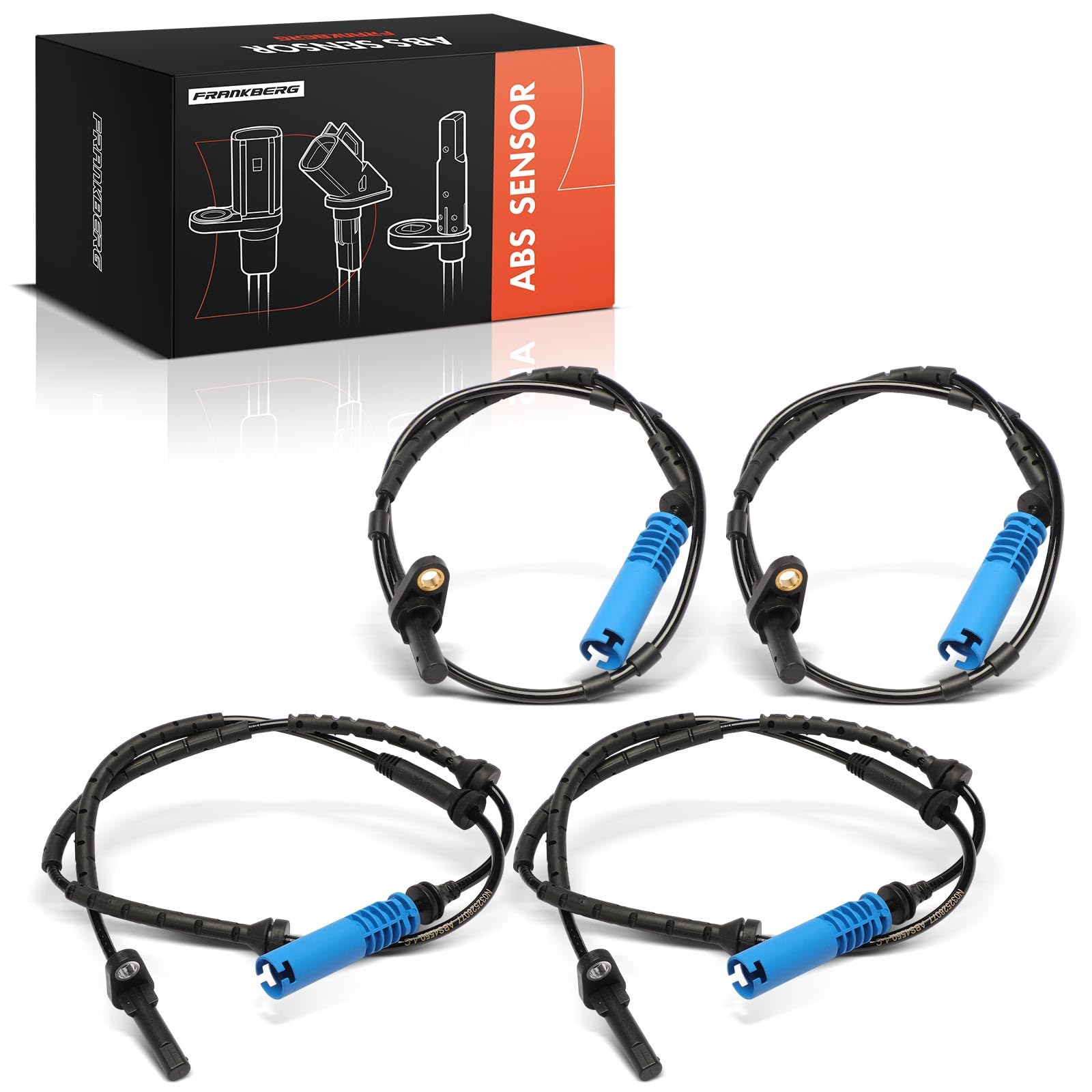 Frankberg 4x Sensor de velocidad de ruedas Sensor ABS 2 Polos