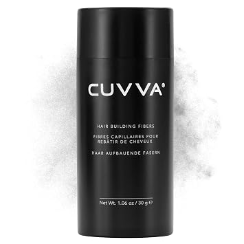 CUVVA Hair Building Fibers 30g - Instantly Fill in Fine and Thinning Hair to Create a Thicker, Fuller Look - 14 Different Shades for Men & Women - White