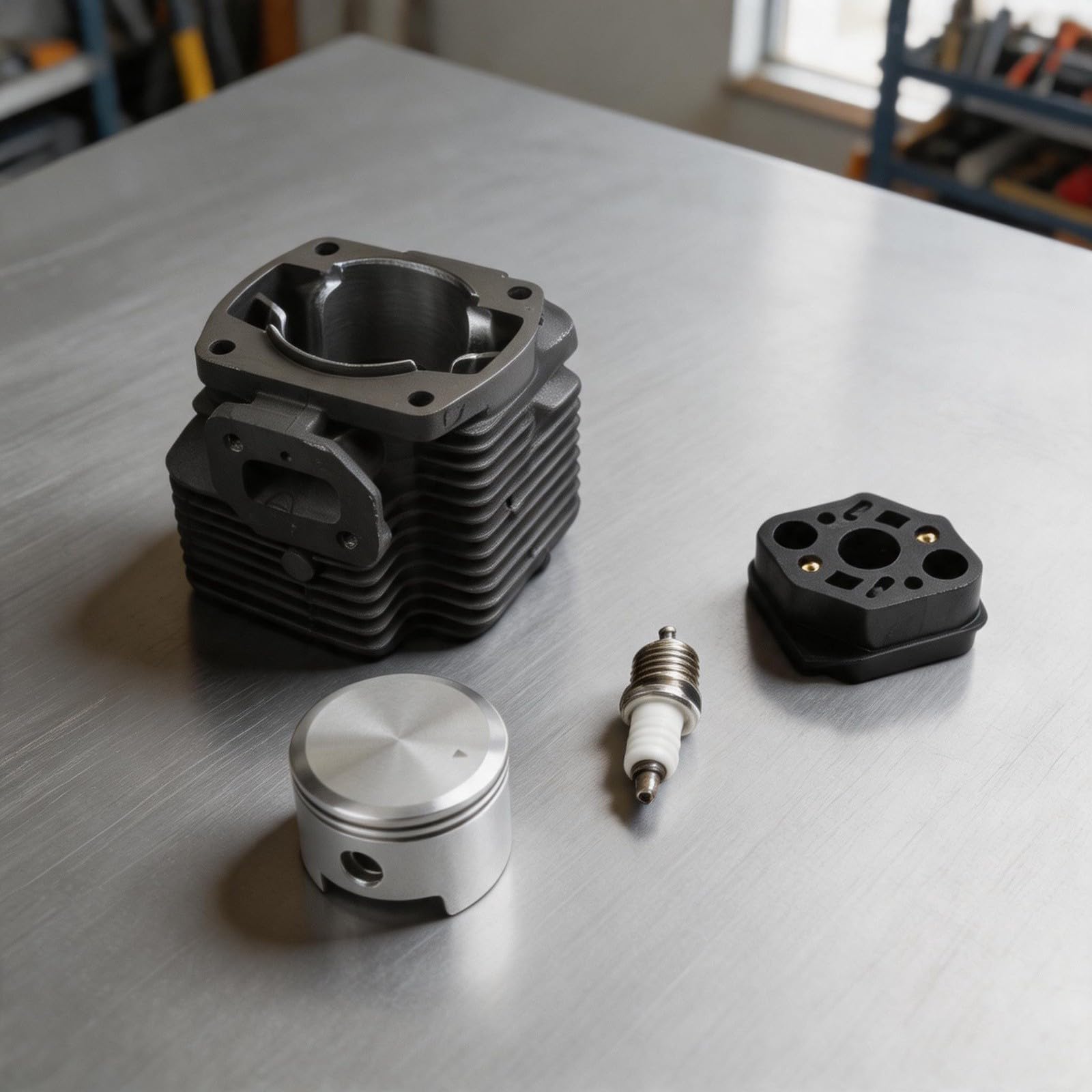 FUBESK Kit de pistón cilíndrico Pb-770 Pb-770H Pb-770T Soplador de mochila, juego de reconstrucción de motor de metal con anillos de junta de cojinete de pasador, A130001050 V100000290 Arrancador de