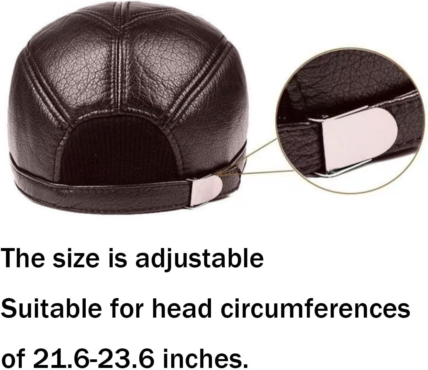 acdiac Men Cowhide hat Winter Warm Outdoor Protect Ear Real Leather Adjustable Baseball Cap