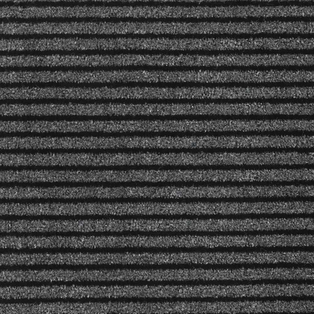 vidaXL Wycieraczka Paski Czarno-Szare 115x300 cm