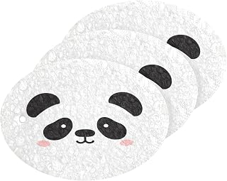 Cute Panda Bear Kitchen Sponges Cleaning Dish Sponges Non-Scratch Natural Scrubber Sponge for Kitchen Bathroom Cars, pack of 3