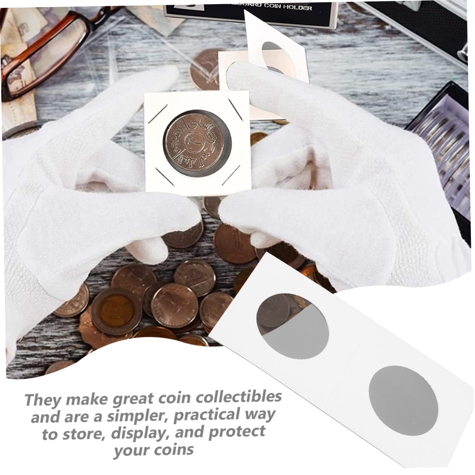 400 Piezas de Portamonedas de Cartón Blanco para Proteger y Almacenar Monedas de Cobre Tamaño 17.5mm a 31.5mm Adecuado para Coleccionistas