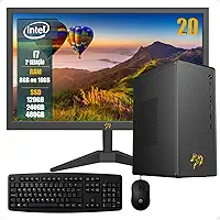 PC Completo Home Office Intel Core i7 3ª Geração Opções 8GB/16GB RAM SSD 120GB/240GB/480GB, Windows 10, Monitor LED 20,Teclado e Mouse Inclusos (240, GB, 16, GB)
