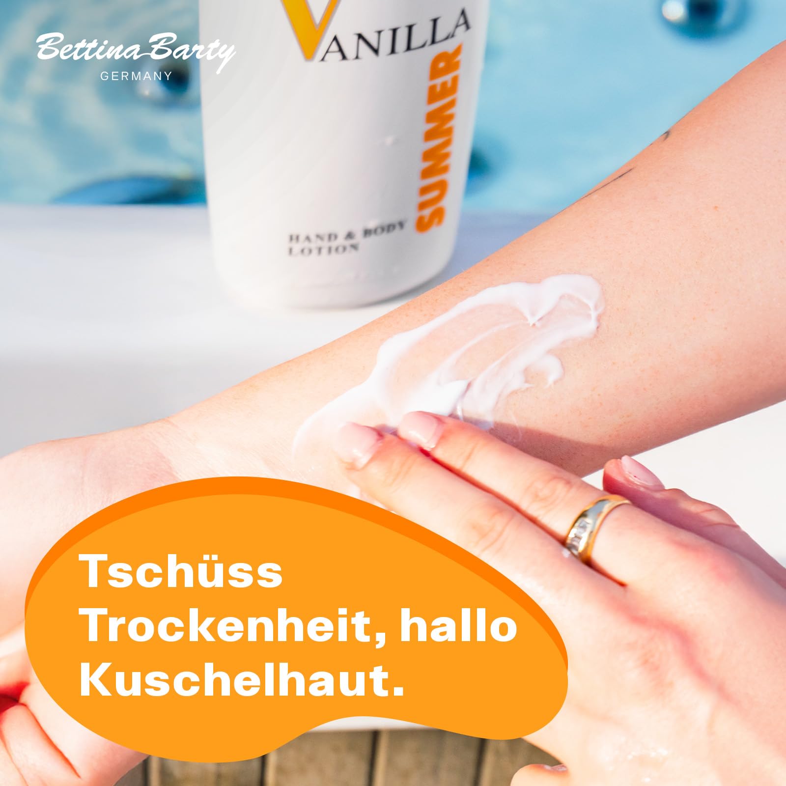 Bettina Barty Summer Vanilla Hand & Body Lotion 12 x 500 ml – Feuchtigkeitspflege mit sommerlichem Vanilleduft für Haut & Hände – mit schnell einziehender Formel