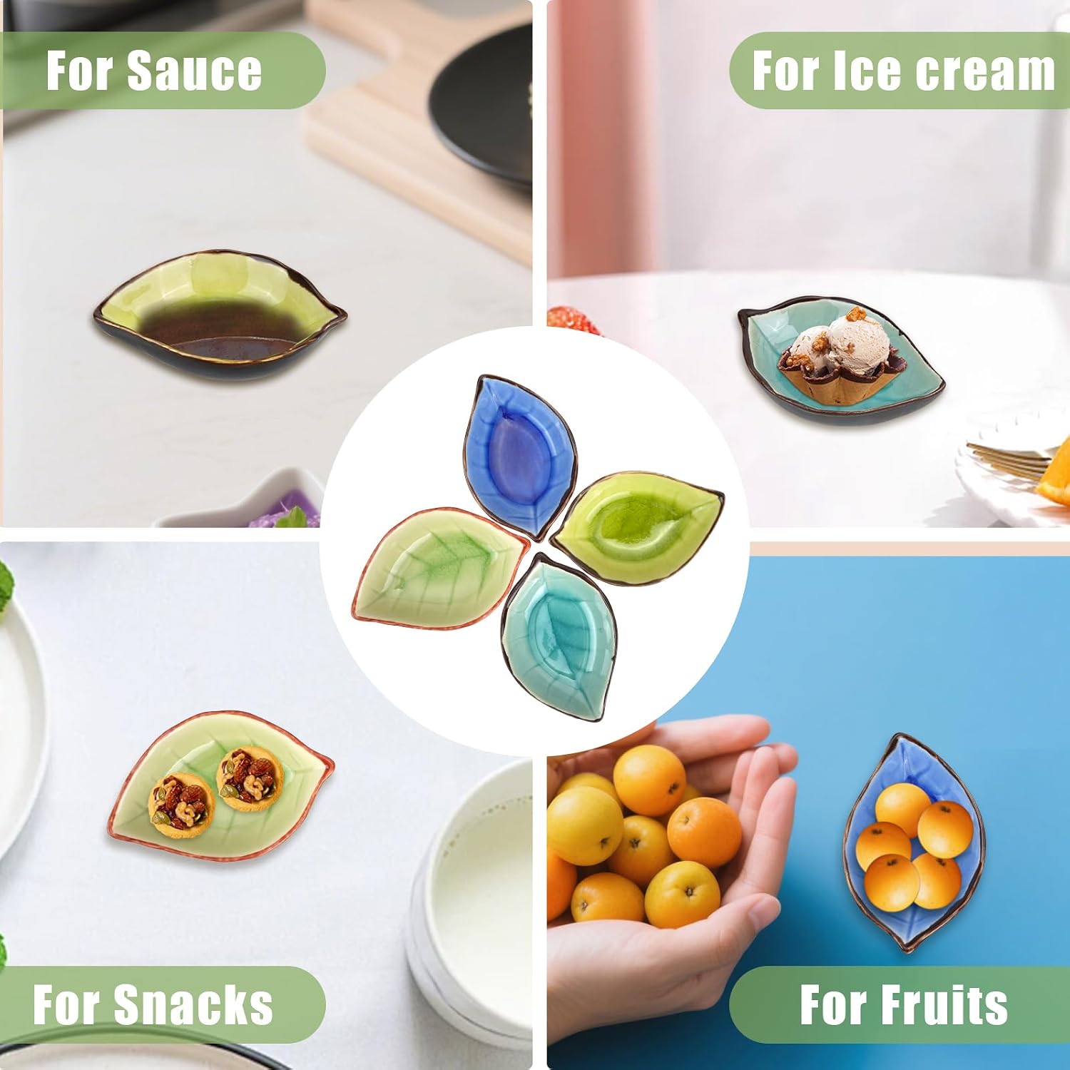CEYAZYE 4PCS Ceramic Coffee Spoon Rest, Table Decor