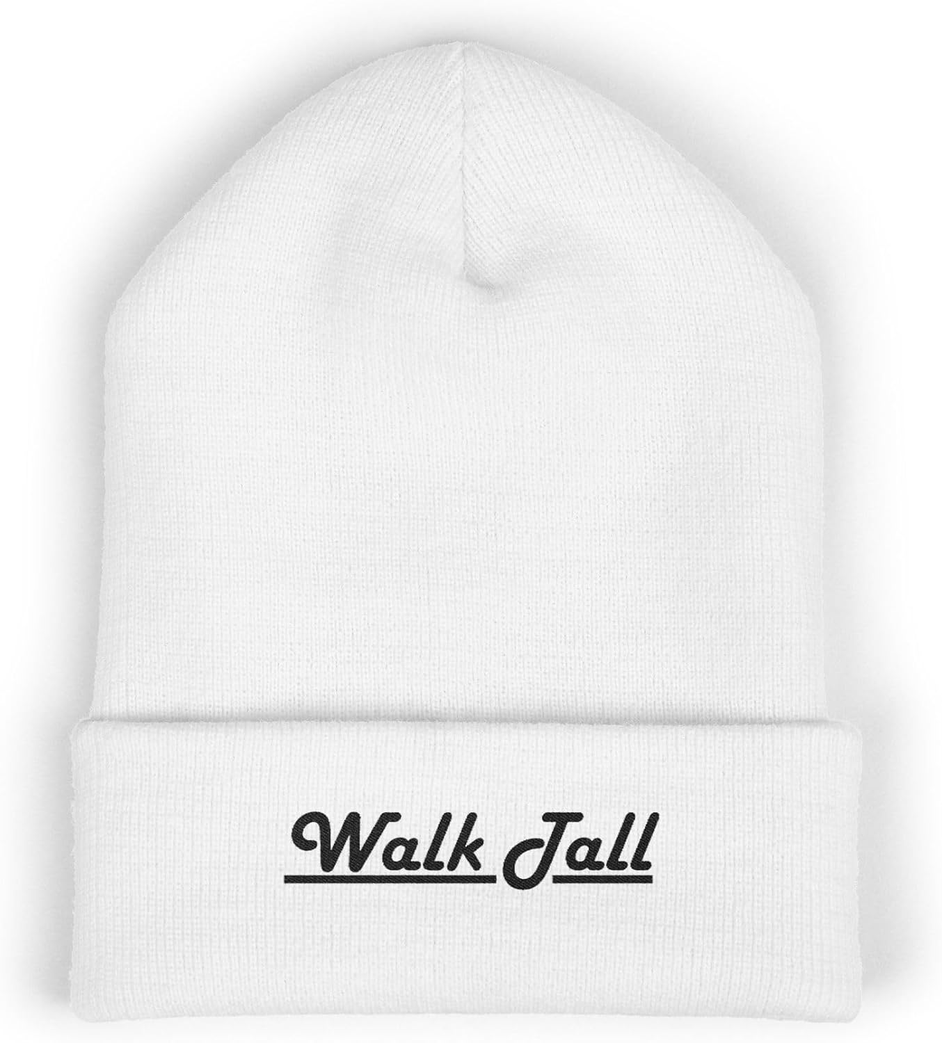 Premium Classic Cuffed Beanie Hat Gift - 'Walk Tall' Embroidery Message