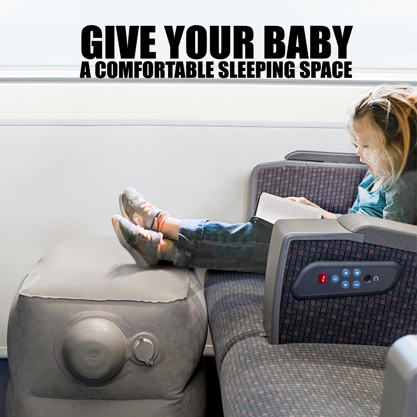 Cuscino poggiapiedi gonfiabile a due strati che riduce l'affaticamento Cuscino poggiapiedi per aereo Ufficio Casa Treno Viaggio (blu scuro) | Leroy Merlin