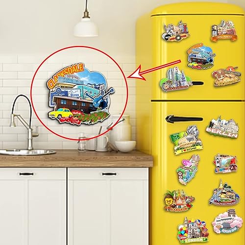 Miniatura 4 de Clarksdale Mississippi USA - Imán de nevera de madera 3D, monumentos de viaje, coleccionables, recuerdos, decoración hecha a mano, 2